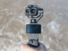 Nahaufnahme der DJI Osmo Pocket 4P mit ihren zwei Kameraobjektiven