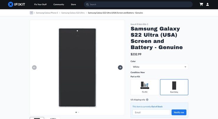 Akku und Display können nur gemeinsam gekauft werden, was den Akku-Tausch teuer gestaltet. (Bild: iFixit)