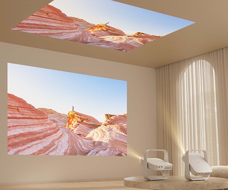 Die Projektion ist auch etwa an eine Decke möglich