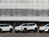 Polestar-Elektroautos vor dem Firmenhauptsitz im schwedischen Göteborg. (Bildquelle: Polestar)