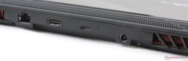 Hinten: Gigabit RJ-45, HDMI 2.0, USB 3.1 Gen 2 Typ-C mit DisplayPort 1.4, Ladeanschluss