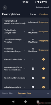Die Unterschiede zwischen der Standard- und Premium-Version.