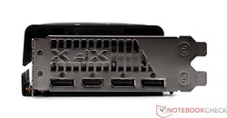 Die externen Anschlüsse der XFX Speedster QICK 308 Radeon RX 7600 Black Edition