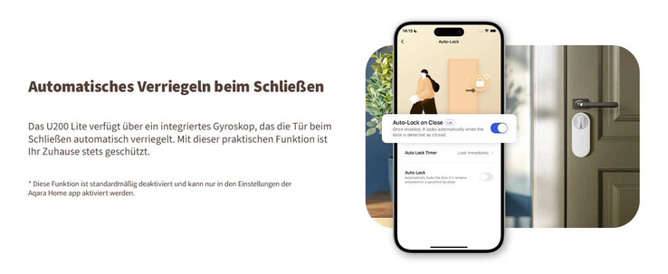 Das Schloss kann auch automatisch verschlossen werden (Bildquelle: Aqara)
