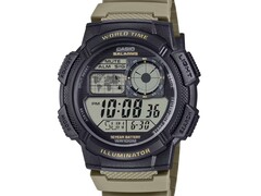 Die Anzeigefläche der AE-1000W-5AV (und der AE-1000W-8AV) ist in vier Segmente unterteilt. (Bildquelle: Casio)