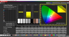 CalMAN ColorChecker (Profil: P3, Zielfarbraum P3)