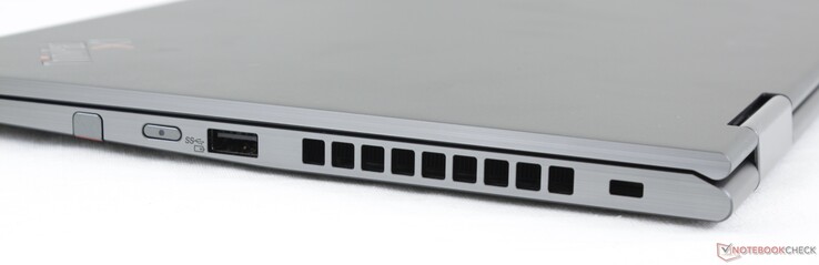 Rechts: Active Pen, Ein-/Ausschaltknopf, USB 3.1 Typ-A Gen. 1, Kensington Lock