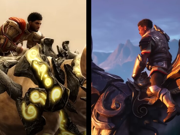 Ein Vergleich zwischen Guild Wars 2 (links) und Guild Wars 3 (rechts).