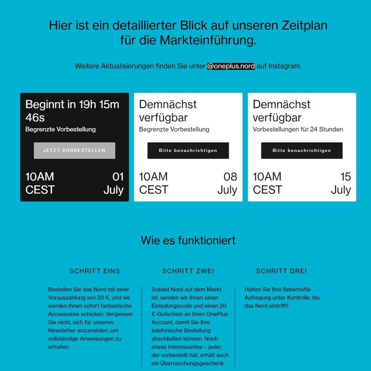 Das OnePlus Nord Smartphone kann man ab dem 1. Juli vorbestellen.