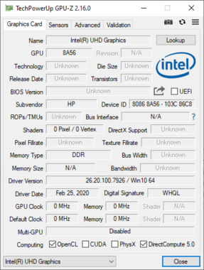 HP 14s-dq1431ng - GPUz