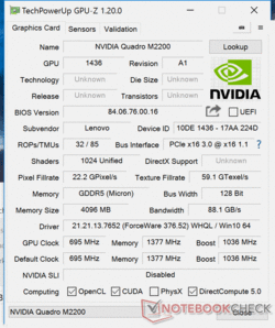 GPU-Z: Nvidia Quadro M2200