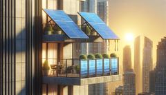 Balkonkraftwerke können zukünftig leichter installiert werden, auch bei der Anschaffung mancher Solaranlagen gibt es Erleichterungen (Symbolbild: Dall-E / KI)