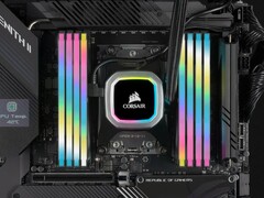 Im Bild: Corsair Vengeance RGB Pro SL DDR4-Speicher im Motherboard. (Bildquelle: Corsair)