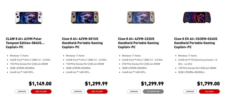 Das MSI Claw 8 EX AI+ fällt deutlich teurer als ältere Modelle aus.