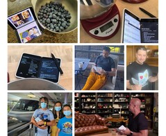 Microsoft-Mitarbeiter mit ihren Surface Duo-Phones. Jeder hat offenbar schon eines.