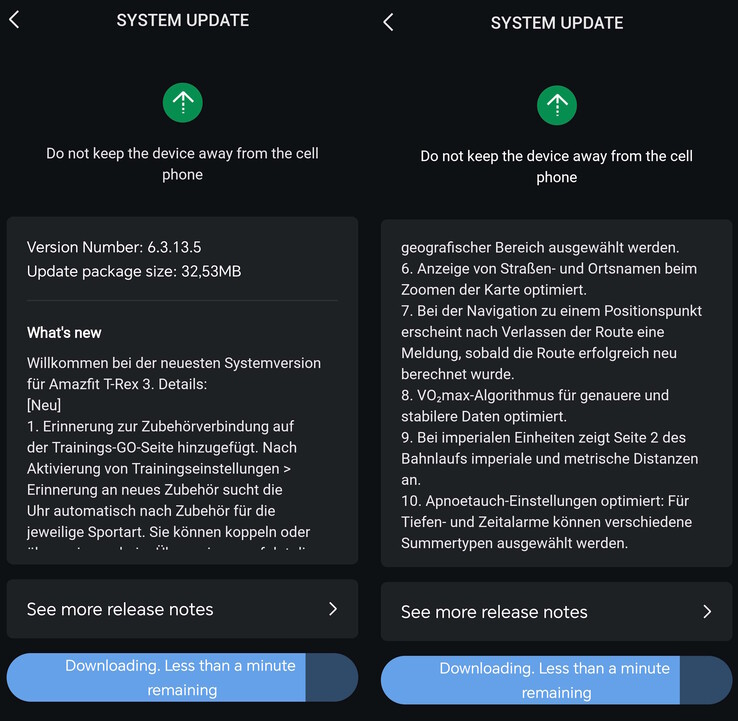 Das Update auf die Version 6.3.13.5 bringt auch neue Funktionen mit