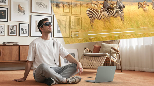 Die Acer AR Vision GR0 ist eine AR-Brille, die an ein Telefon, einen Computer oder einen Handheld mit Videoausgang angeschlossen werden kann.