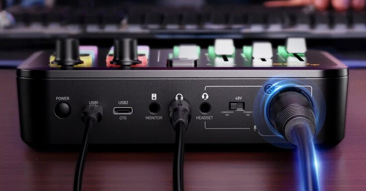 Ein- und Ausgänge auf der Rückseite des Maono G3 Gaming-Audiomixers