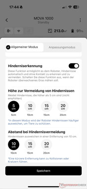 Mäh-Einstellungen (2)