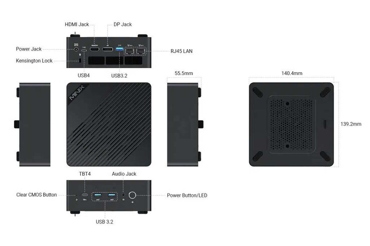 Zweimal Ethernet sind vorhanden, Thunderbolt ebenfalls - aber kein OCuLink (Bildquelle: Minix)