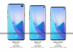 Das Galaxy S10-Trio der 4G-Modelle. Das Lite-Modell dürfte eher als Galaxy S10 E starten.