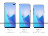 Das Galaxy S10-Trio der 4G-Modelle. Das Lite-Modell dürfte eher als Galaxy S10 E starten.
