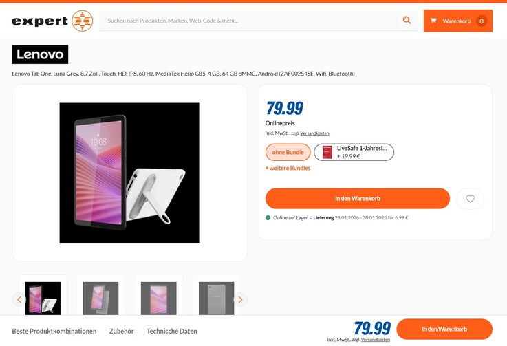 Lenovo Tab One im Angebot für 79,99 Euro.