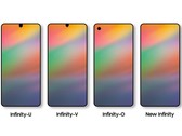 Vier Infinity Display-Varianten von Samsung. Galaxy S10 soll Infinity-O erhalten, Galaxy A8s dagegen Infinity-U.