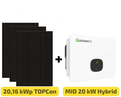 Solaranlage samt Solarmodulen mit N-Typ- und TOPCon-Technologie (Bild: Growatt, Suntech, Soliswerke - bearbeitet)