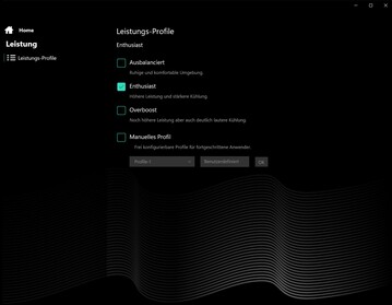 Leistungsprofil Enthusiastmodus