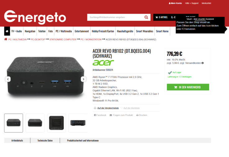 Acer Revo RB102 DT.BQEEG.004 für 776,39 Euro.