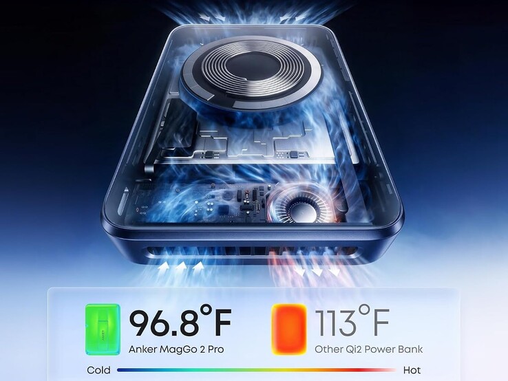 Die Anker MagGo 2 Pro verfügt über Turbo-Lüfter und zwei Lüftungsschlitze, um sie kühl zu halten