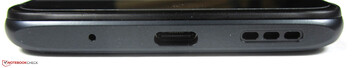 Fußseite: Mikrofon, USB-C 2.0, Lautsprecher