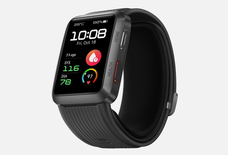 Die Huawei Watch D misst den Blutdruck mithilfe eines aufblasbaren Armbandes, funktioniert daher ähnlich wie eine Blutdruck-Manschette. (Bild: Huawei)