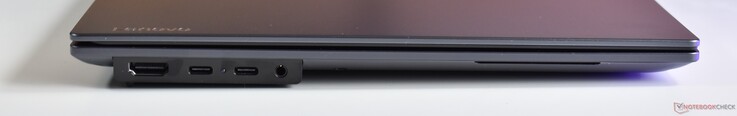 links: HDMI, 2x Thunderbolt 4, 3,5-mm-Audioanschluss
