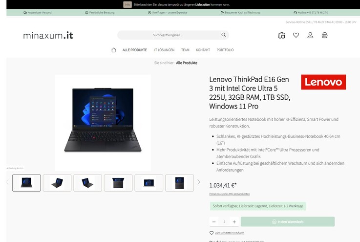 Lenovo ThinkPad E16 G3 (21SR007BGE) im Angebot für 1.034,41 Euro.