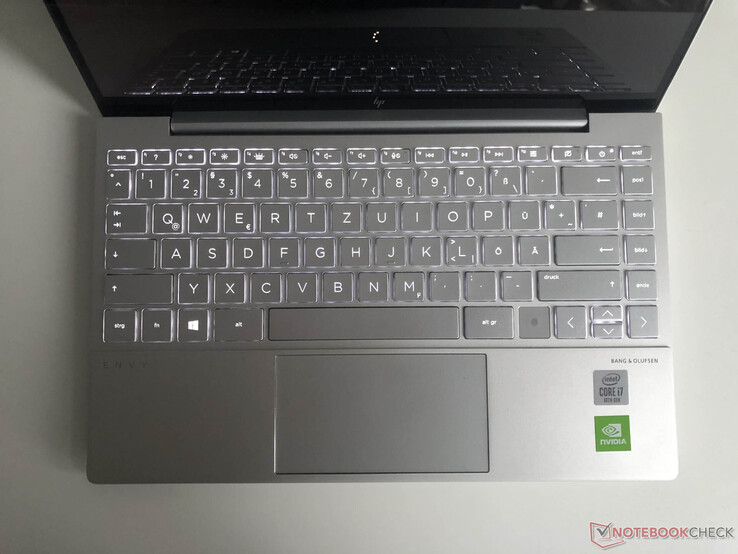 Die Tastatur des HP Envy 13-ba0001ng ist hintergrundbeleuchtet.