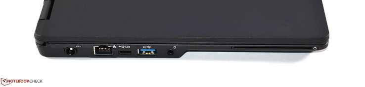links: Netzanschluss, RJ45-Ethernet, USB-C-3.1-Gen1, USB-A-3.0, Kombo-Audio