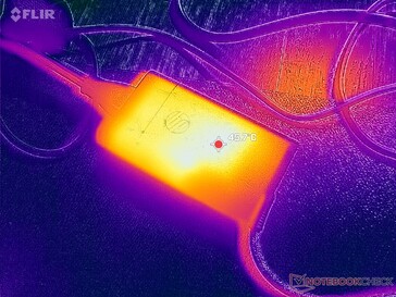 Der AC-Adapter erreicht bei anspruchsvollen Lasten über 46 °C