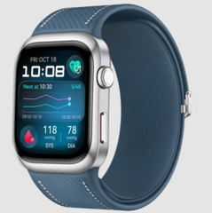 und in Blau mit blauem Armband aus veganem Leder