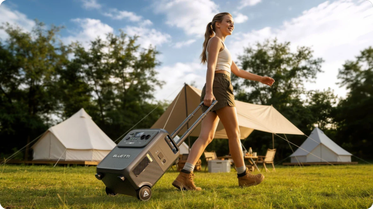 Die Bluetti Elite 400 wiegt knapp 40 kg.