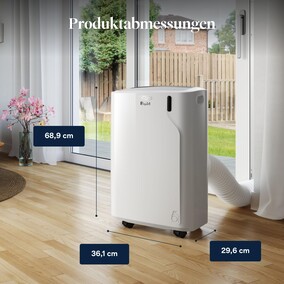 Dank relativ kleiner Größe kann das Klimagerät im Winter gut verstaut werden.