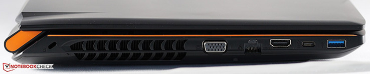 Anschlusstechnisch alles wie gehabt: Links Kensington Lock, VGA-Ausgang, RJ45-GBit-LAN, HDMI, USB 3.1 und USB 3.0, ...