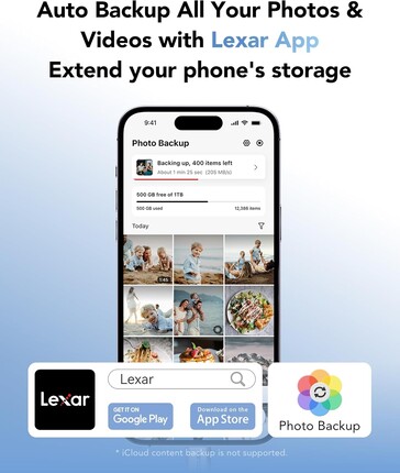 Eine App wird unterstützt (Bildquelle: Lexar)