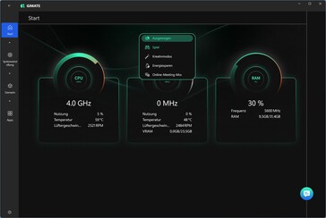 Home Screen und Leistungsprofile