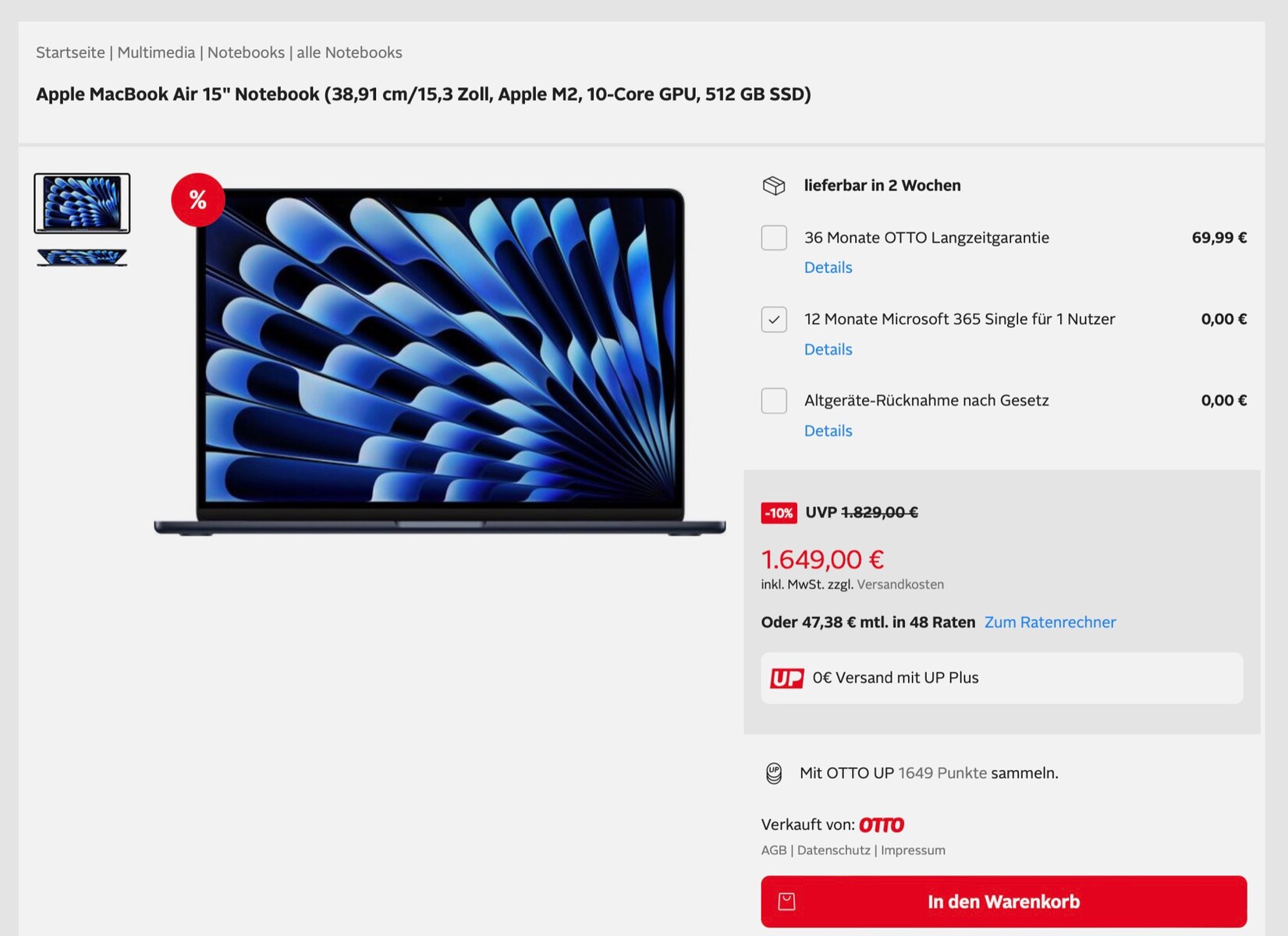 Deal: 15 Zoll MacBook Air mit Apple M2 gibts zum Launch mit 180 Euro Rabatt  - Notebookcheck.com News