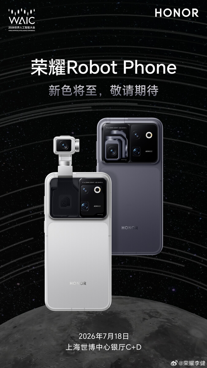 Das Honor Robot Phone startet in China am 18. Juli 2026.