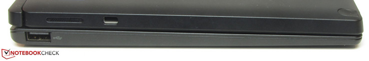Linke Seite - Dock: USB 2.0 (Typ A); linke Seite - Tablet: Lautsprecher, Steckplatz für ein Kabelschloss