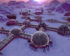 Ein Bild mit Gebäuden in Planetbase, das jetzt auf Steam um 50 % reduziert ist.