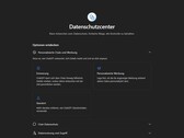 Bildschirmfoto des deutschen Datenschutzcenters in ChatGPT mit den Kacheln Erinnerung, Personalisierte Werbung und Standort